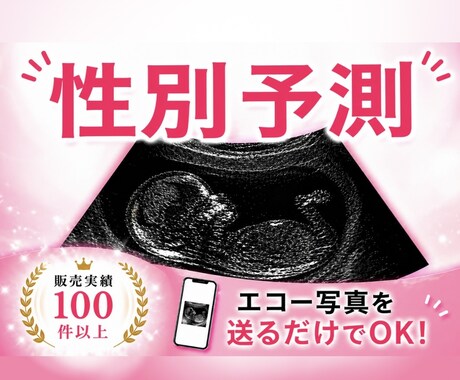 詳細版★即納！妊娠初期、エコー写真で性別予測します 6週目〜OK◎赤ちゃんの性別をベビーナブ、外性器で見ます イメージ1