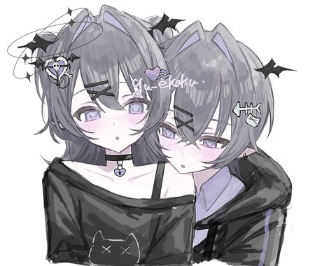 肩(鎖骨あたり)まで描きます あなたのオリキャラ描きますの肩(鎖骨あたり)バージョンです！ イメージ1