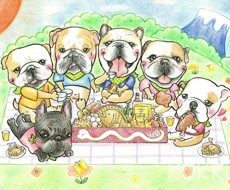 年賀状＆暑中見舞い手描きイラスト作成致します 温かみのあるイラストで想いを伝えませんか(*ᴗˬᴗ)ꕤ*｡ﾟ イメージ1