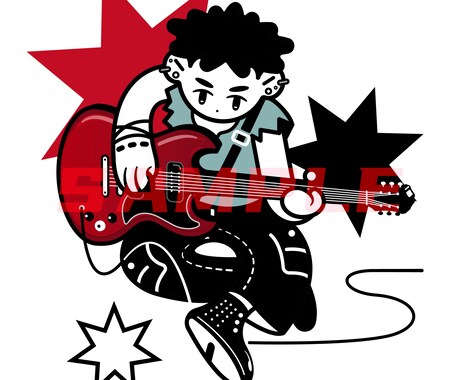 2名様限定価格  人物 X ギター/ベース描きます アイコン書きます。ほかの楽器も可能！お気軽にご相談ください♪ イメージ2