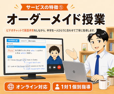 中学英語｜300人以上指導した講師が教えます 中学生の定期テスト・高校入試対策／小学生（高学年）もOK！ イメージ2