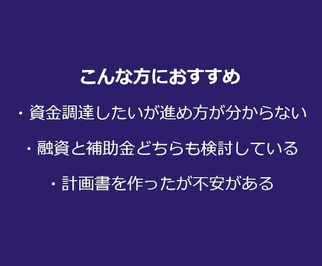 資金調達に強い事業計画書を作成します 融資・補助金・助成金・リースまで見据えて設計します イメージ2