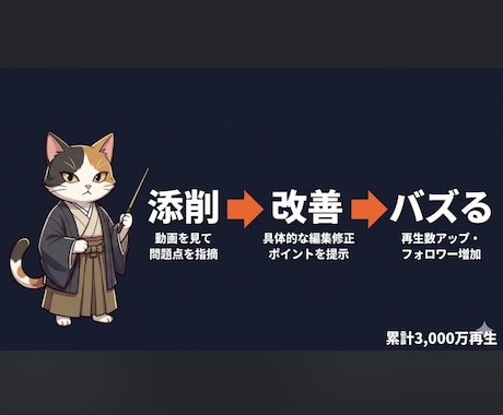 ショート動画をバズる動画に変える編集コンサルします ショート動画、累計3,000万再生の編集者が直接添削・指導 イメージ1