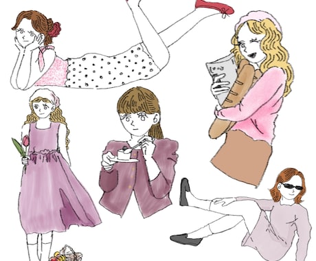 SNS・note用大人可愛いイラスト描きます 気分に寄り添うやわらかイラスト作成します イメージ1