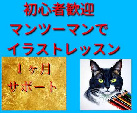 初心者OK！元美術教室講師が優しくイラスト教えます 1ヶ月の個別レッスン！添削やあなたに合った上達法をアドバイス イメージ1