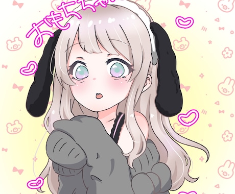 可愛い女の子のアイコンや1枚絵を描きます 文字入れも出来ます！親しみやすいイラスト！！ イメージ2