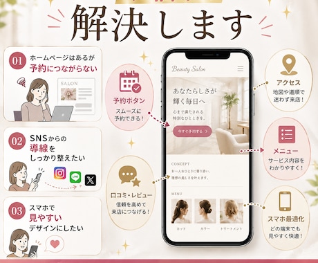 店舗・サロン向けの集客LP制作します 【先着5名】スマホ対応と集客導線を備えた1ページを制作します イメージ2