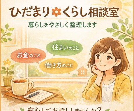 ひだまり＊くらし相談室｜暮らしをやさしく整理します 安心して話せる、暮らしの相談時間 イメージ1