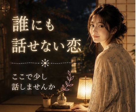 誰にも言えない恋のお話し静かに聞きます ✨あなたの本音に優しく寄り添わせてください✨ イメージ1
