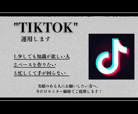 tiktokの運用代行・戦略立案を行います 【2ヶ月で3000フォロワー増実績】編集・分析・改善 イメージ1
