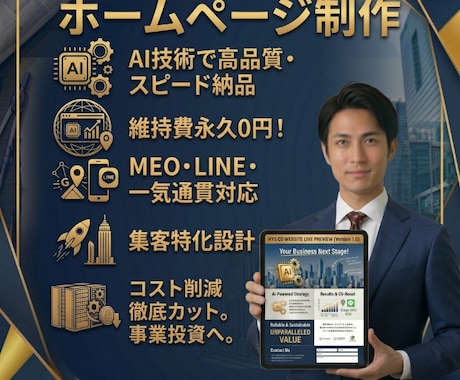 維持費0円！信頼感を与えるホームページ制作します 名刺代わりのサイトを最短納品！ イメージ1