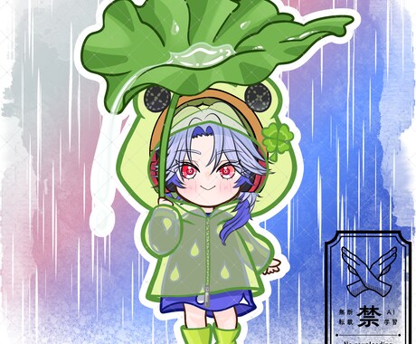 量産ちびキャラ【カエルカッパ】を描きます Vtuber / Vライバーさんに大人気の量産シリーズです！ イメージ2
