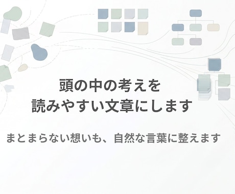 頭の中の考えを、読みやすい文章に整えます うまく言葉にできない想い、自然で伝わる形に整えます イメージ1