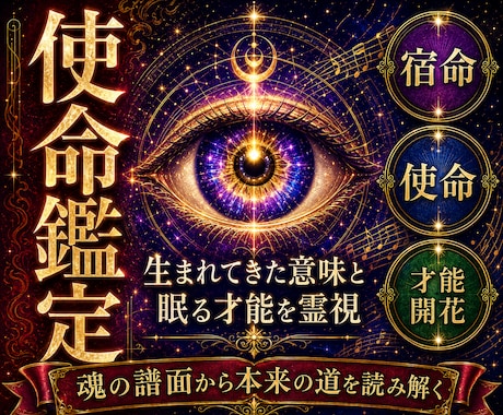あなたの宿命・使命・今世で進むべき道を霊視します 人生の迷い、繰り返す悩み、本来輝ける道を読み解きます。 イメージ1
