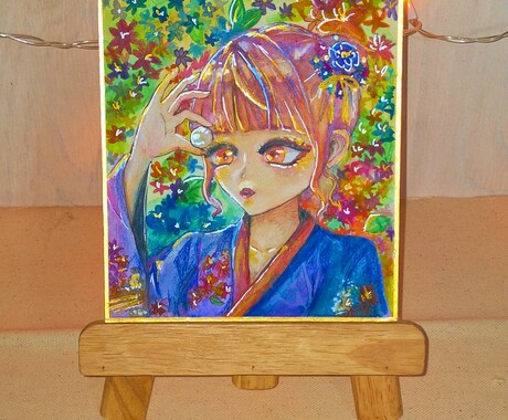 アナログイラストを色紙に描きます イメージ1