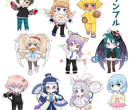 おめめキラキラなデフォルメイラスト描きます VTuber様等のグッズ作成の相談も承ります イメージ2