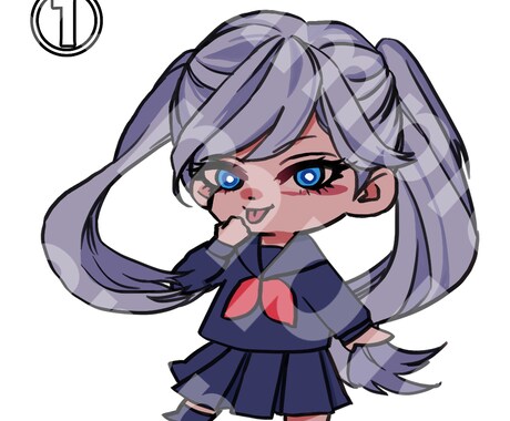 ちびキャライラストアイコン作成承ります 3つの絵柄からSNS用ちびキャライラストアイコンを作成します イメージ2