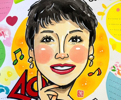 フジTV「いいとも！」似顔絵マスターが描きます 寄せ書き色紙用の似顔絵をお描きします♪ イメージ2