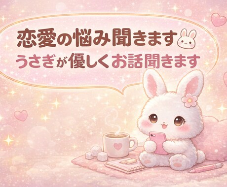 恋愛の悩み聞きます。うさぎが優しくお話聞きます 恋愛のモヤモヤ優しく聞きます。 イメージ1