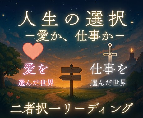 本当に大切にしたいものは何？タロットで占います 恋愛か仕事か、あなたの未来を少し見てみませんか？二者択一占い イメージ1