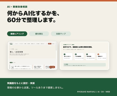 仕事に合うAI活用を60分で整理します 優先順位と次の一手を診断PDFでお渡しします イメージ1