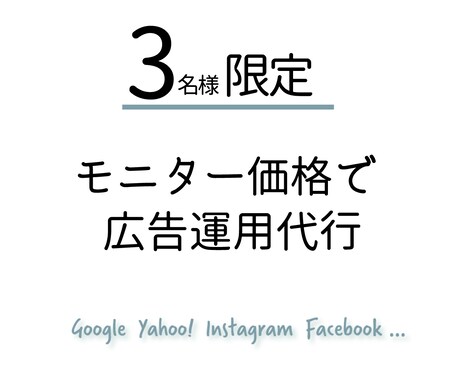 3名限定【モニター価格にて】広告運用代行いたします 売り上げアップの為の施策、しっかりと組み込んでいきます。 イメージ1