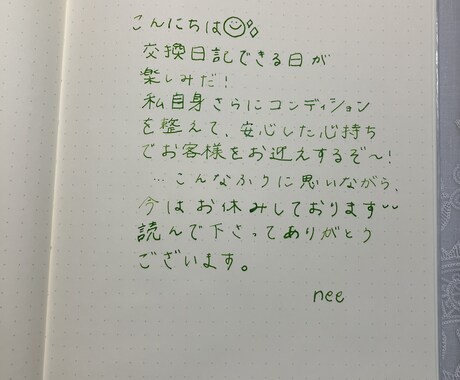 安心感の中、あなたの思いや考えを受け止めます 手書き文字の交換日記2往復【インク調合承ります】 イメージ1