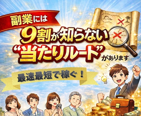 副業には９割が知らない“当たりルート”があります スマホ・在宅副業で何となくを辞め、最速最短で悩まないで稼ぐ イメージ1