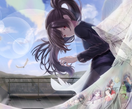 背景付きキャラクターイラスト作成します 背景付きのキャラクターイラストが欲しい人用 イメージ2