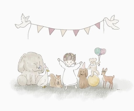 お子様のふんわりしたイラストを描きます イメージ1