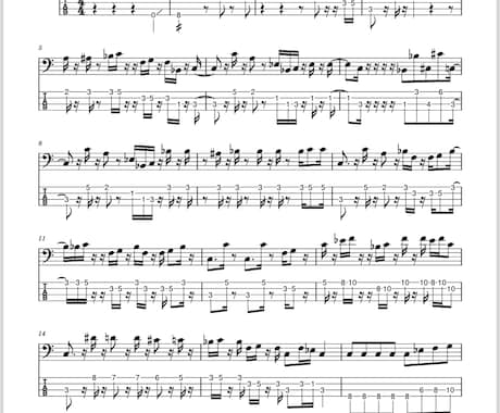 ベースTab譜の作成をします 原曲に忠実な譜面作成と多弦ベースに対応してます！ イメージ2