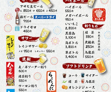 あなたのお店のメニュー表を作成します 食欲をそそるメニューを作ります イメージ2