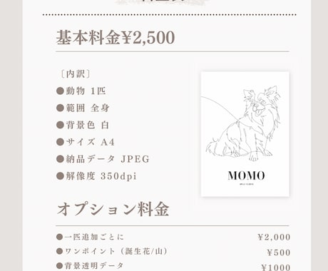 あなたのペットをラインアートで描きます 世界に一つだけのモダンアートを家庭に飾ってみませんか？ イメージ2