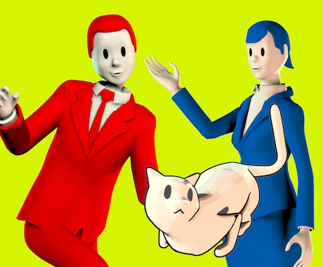 既存3Dキャラクターオリジナルポーズ画像作成します POP、広告、SNS向け画像などに イメージ1
