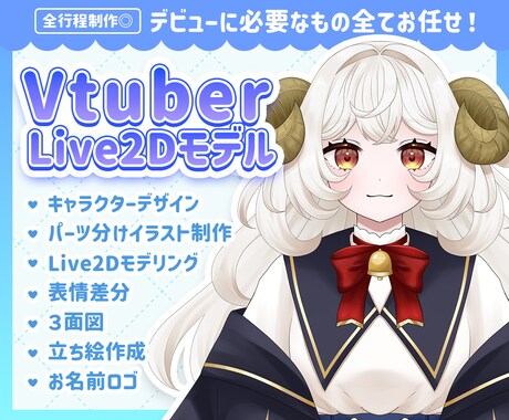 パーツ分けイラスト・Live2Dモデリングします VtuberStudio対応！低価格で対応します イメージ1