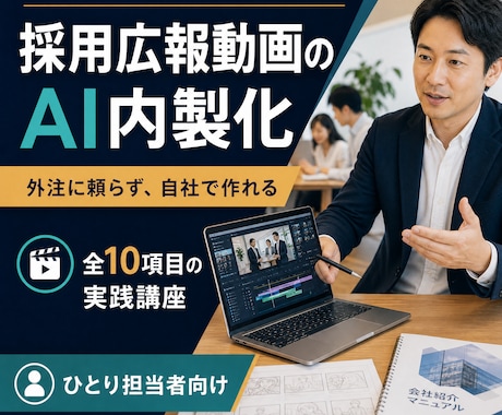 ひとり担当者向け｜採用広報AI動画教材を提供します イメージ1