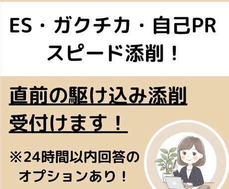 現役人事がESガクチカ添削！爆速で回答します 現役人事がESを添削！面接官の視点で本音をフィードバック イメージ1