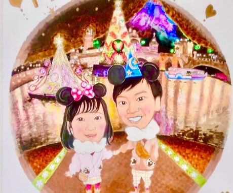 おふたりの趣味を入れ遊び心のある似顔絵を描きます イメージ1