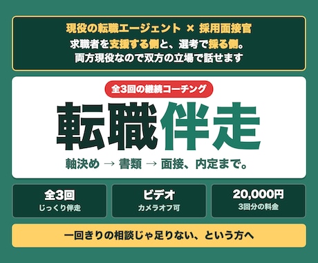 転職活動を軸決めから内定まで伴走支援します イメージ1