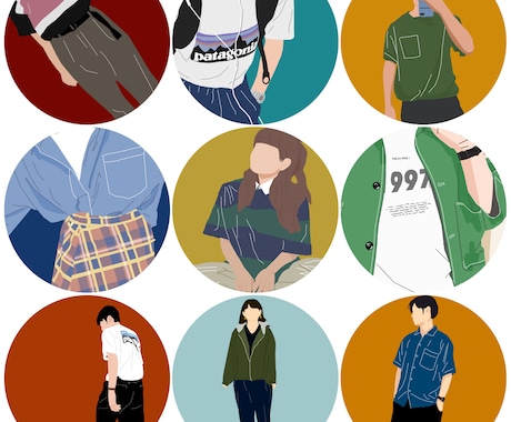 プロのデザイナーがファッションイラストを描きます SNSのアイコンにぜひ！あなたのコーデのイラストを描きます！ イメージ1