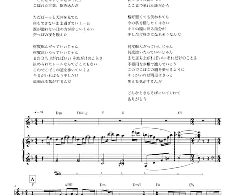 ピアノ弾き語りの曲を書きます あなたの詩をピアノ弾き語りの曲にして楽譜化します。 イメージ2