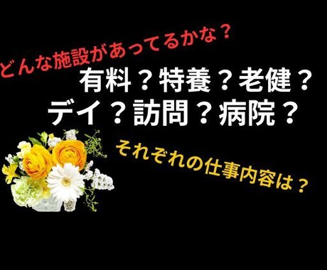 介護職を考えている人、ピッタリの職場教えます ４０代、５０代、６０代、失敗しない職場選び！ イメージ1