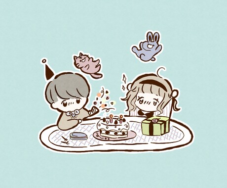商業利用ok、ゆるイラスト描きます 目にとまる可愛らしいイラスト描きますアイコン、動画の立ち絵 イメージ2