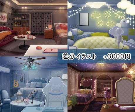 Vtuber様,配信用背景イラスト描きます あなたのキャラクターにぴったりの素敵なお部屋を提供します！ イメージ2