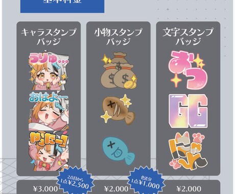 配信やLINEに！ポップなスタンプ・バッジ描きます 【２点目からお安くできます！】 イメージ2