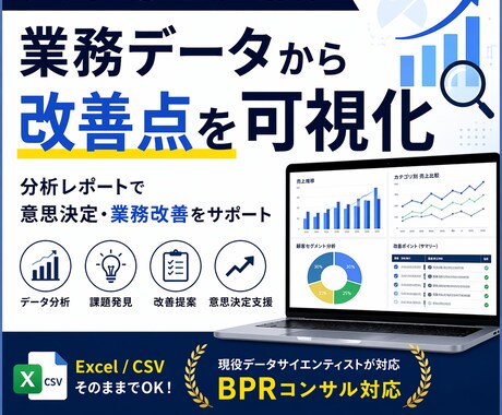業務データから改善点を可視化します 現役DSが業務改善を支援します イメージ1
