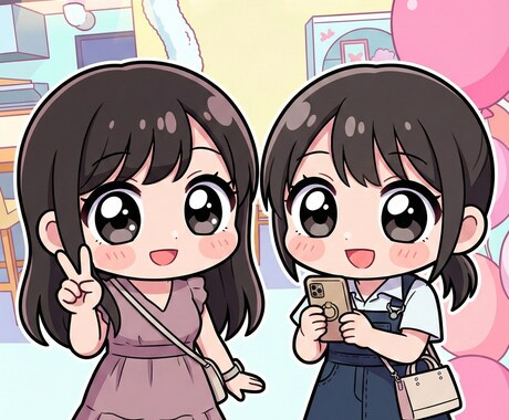 SDキャラの制作｜デフォルメイラストを作ります 可愛らしいミニキャライラストをお手頃な価格で！ イメージ2