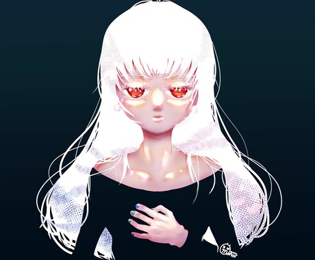 女の子のイラスト描きます 神秘的な雰囲気と成分多めの画風です イメージ2