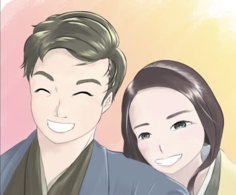 写真から私の絵柄でイラスト化します あまりできない構図や写真と写真の融合など自由にできます！ イメージ2