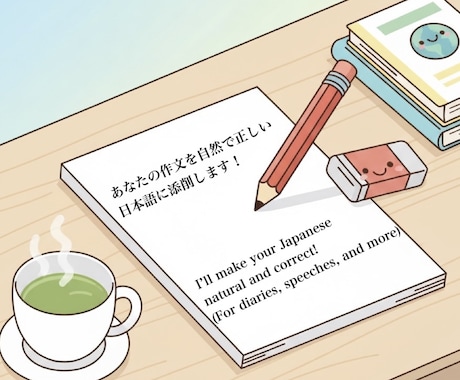 日本語教師が添削！自然で伝わる日本語作文に直します 23カ国の学生に教えてきたプロが添削します！ イメージ1